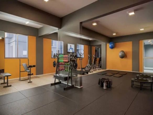 Espaço fitness completo com equipamentos de última geração no empreendimento Now Praça C8, Setor sudoeste, Goiânia..