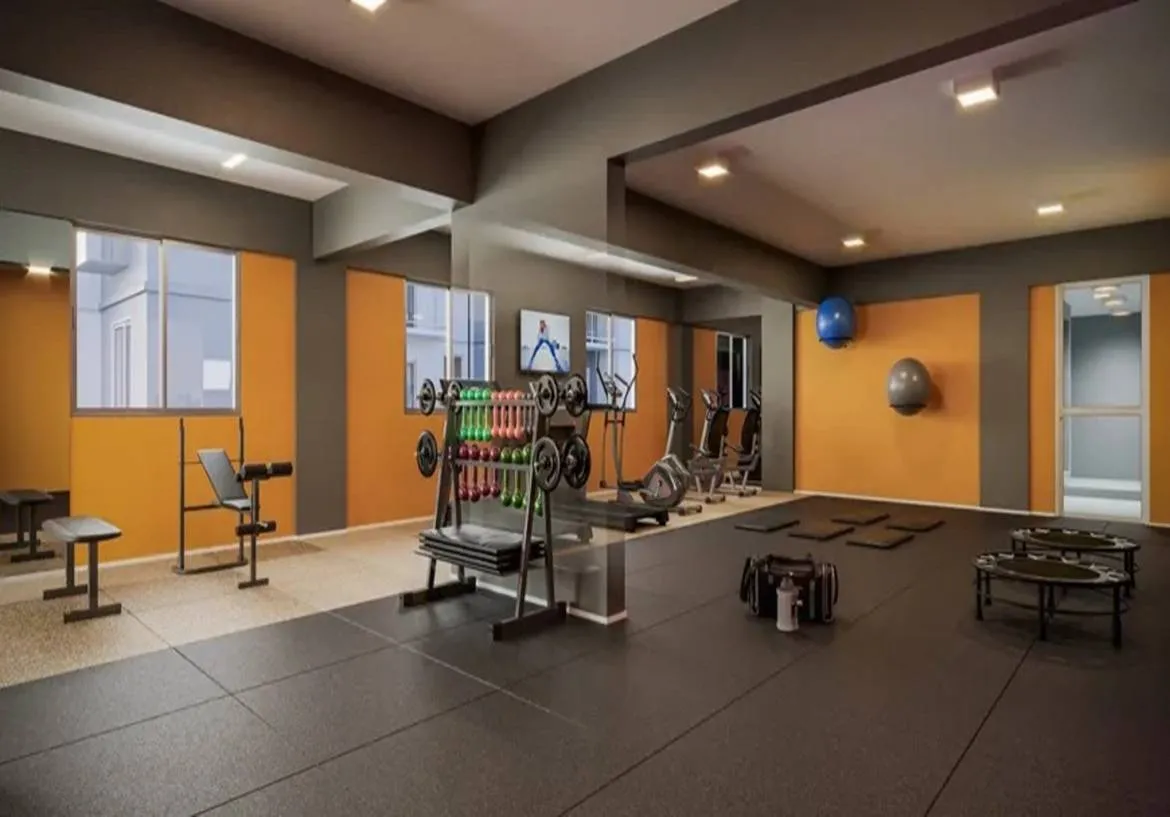 Espaço fitness completo com equipamentos de última geração no empreendimento Now Praça C8, Setor sudoeste, Goiânia..