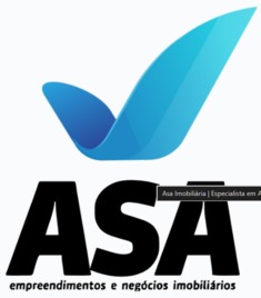 Logotipo da ASA Empreendimentos e Negócios Imobiliários com ícone azul, imobiliária com atuação em Goiânia.