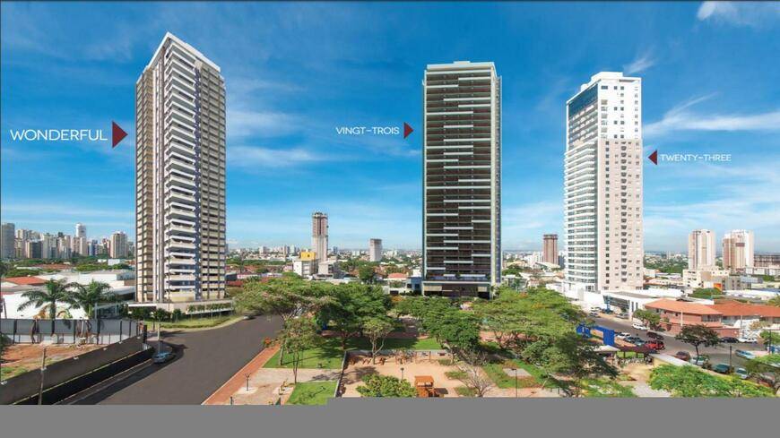Fachada com edifícios e torres residenciais no Wonderful Residence